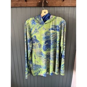 magellan outdoors boys XL (18-20) hoodie green and blue realtree aspect Long Sle